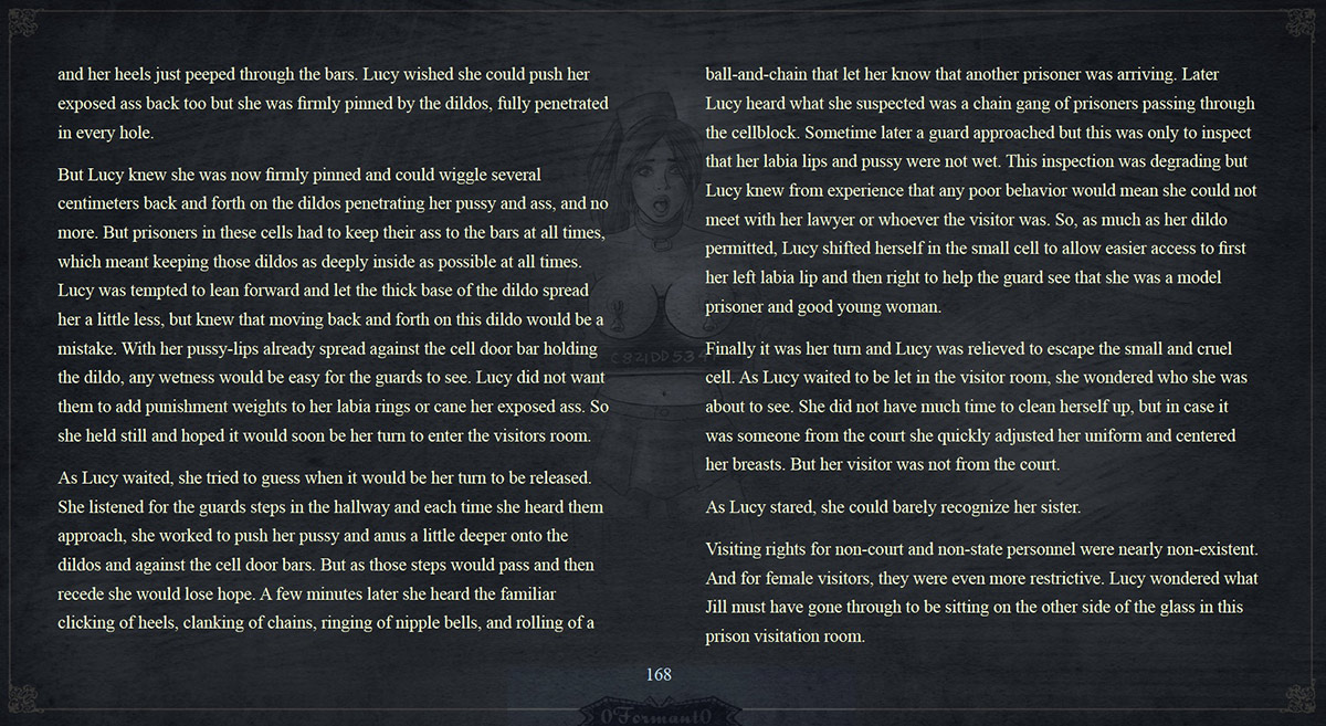 Guard approached but this was only to inspect that her labia lips and pussy were not wet